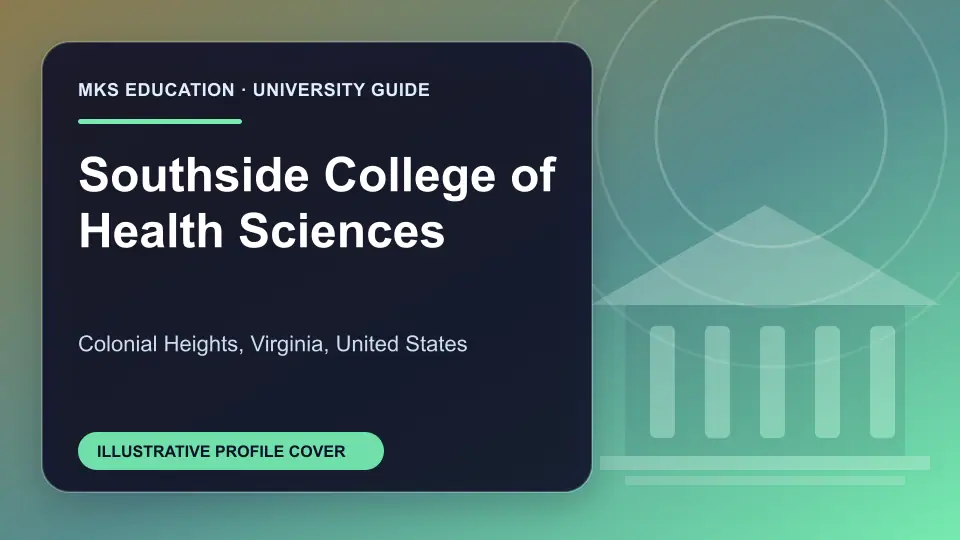 Illustrative MKS Education profile cover for Southside College of Health Sciences in the USA