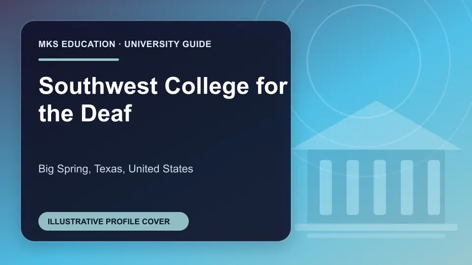 Illustrative MKS Education profile cover for Southwest College for the Deaf in the USA