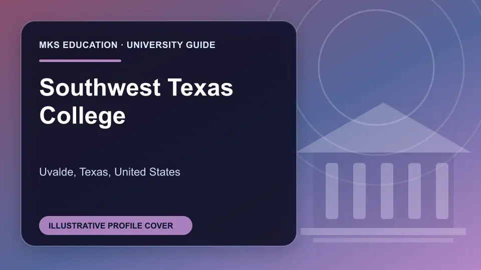 Illustrative MKS Education profile cover for Southwest Texas College in the USA