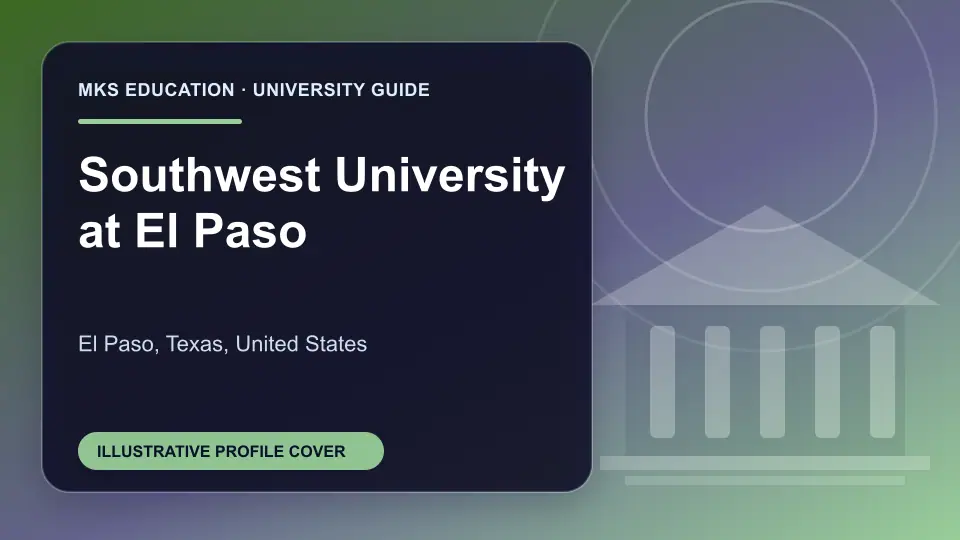 Illustrative MKS Education profile cover for Southwest University at El Paso in the USA