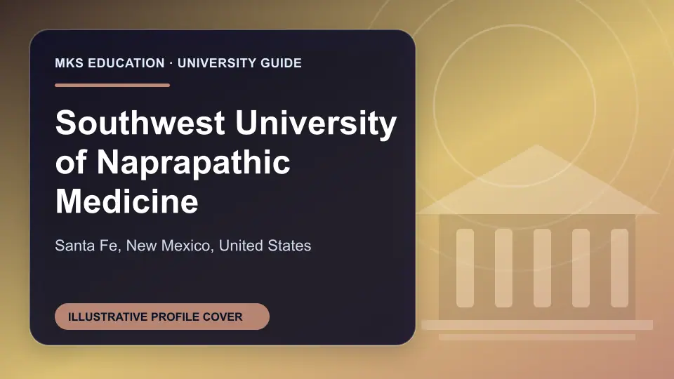 Illustrative MKS Education profile cover for Southwest University of Naprapathic Medicine in the USA