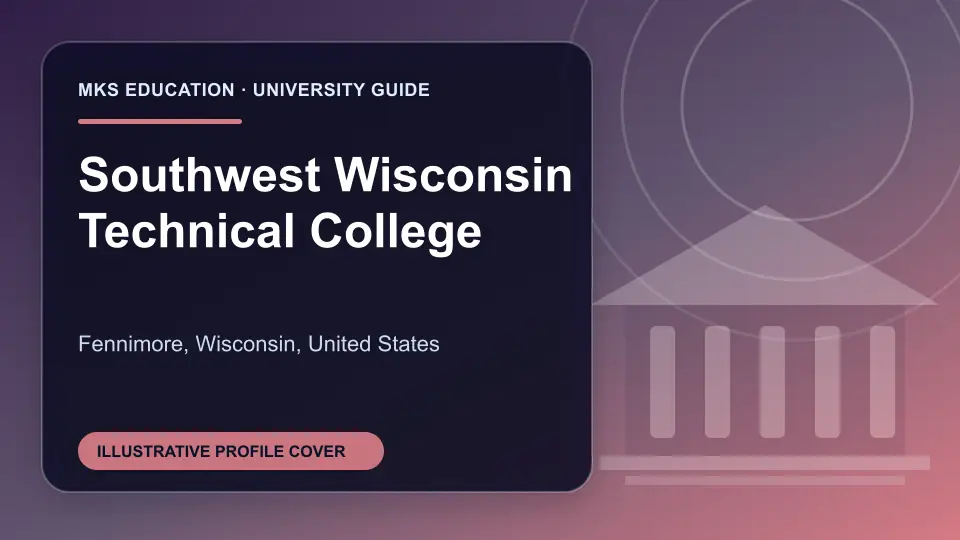Illustrative MKS Education profile cover for Southwest Wisconsin Technical College in the USA
