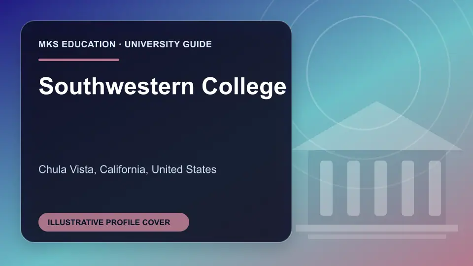 Illustrative MKS Education profile cover for Southwestern College in the USA