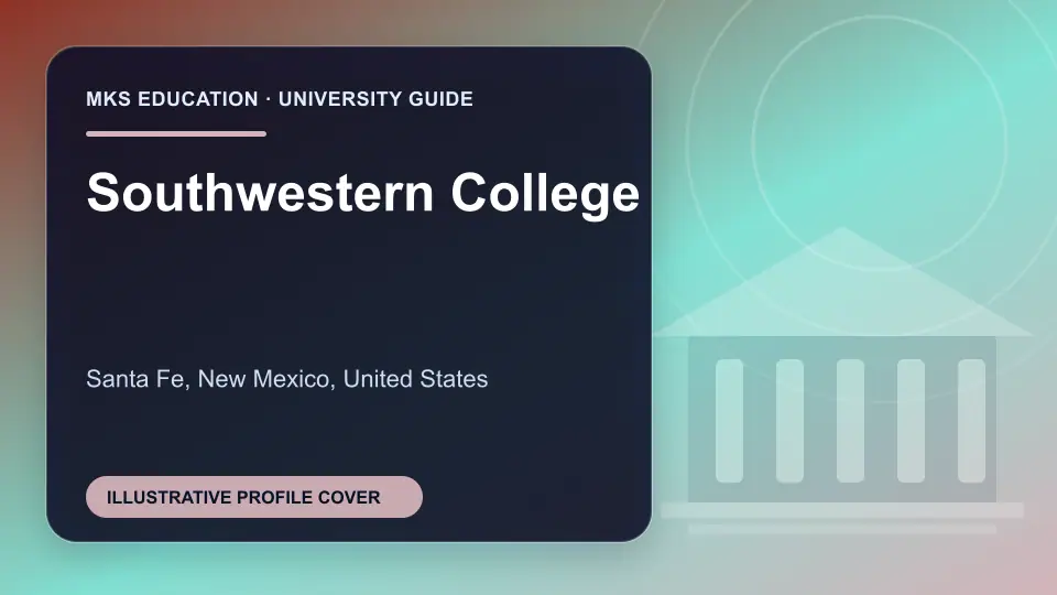 Illustrative MKS Education profile cover for Southwestern College in the USA