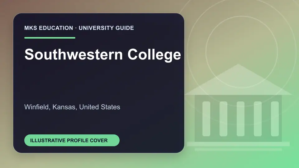 Illustrative MKS Education profile cover for Southwestern College in the USA