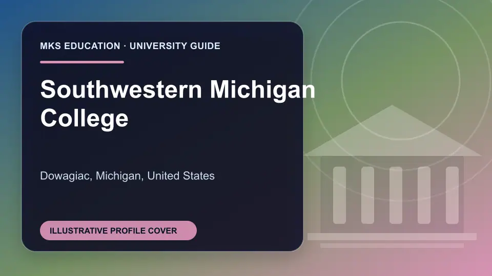 Illustrative MKS Education profile cover for Southwestern Michigan College in the USA