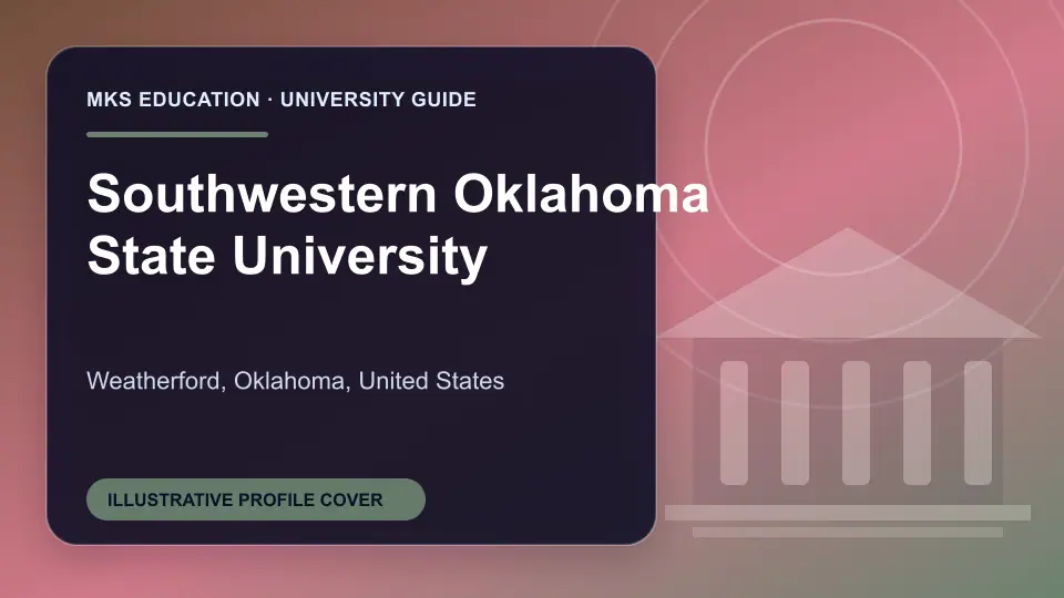 Illustrative MKS Education profile cover for Southwestern Oklahoma State University in the USA