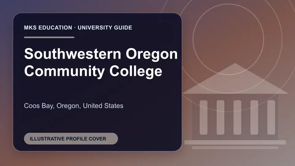 Illustrative MKS Education profile cover for Southwestern Oregon Community College in the USA