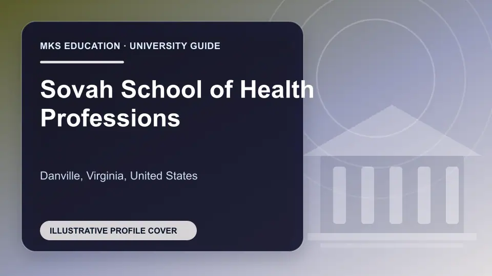 Illustrative MKS Education profile cover for Sovah School of Health Professions in the USA