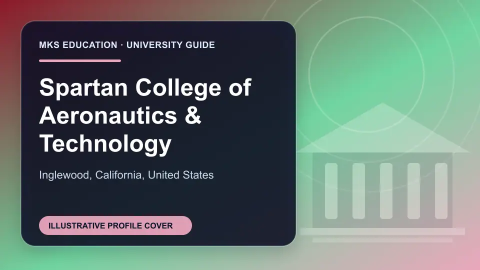 Illustrative MKS Education profile cover for Spartan College of Aeronautics & Technology in the USA