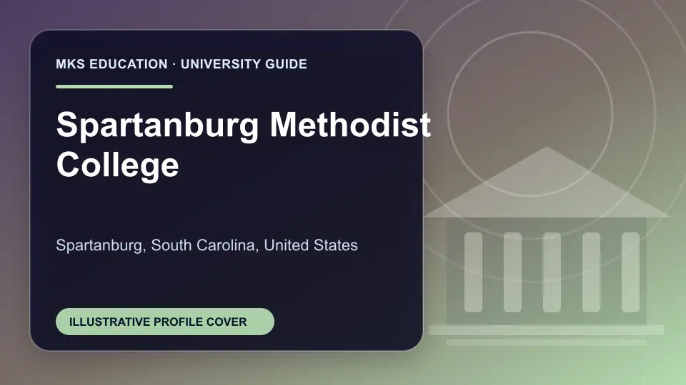 Illustrative MKS Education profile cover for Spartanburg Methodist College in the USA