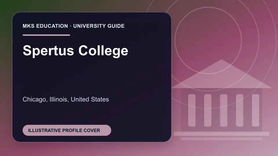 Illustrative MKS Education profile cover for Spertus College in the USA