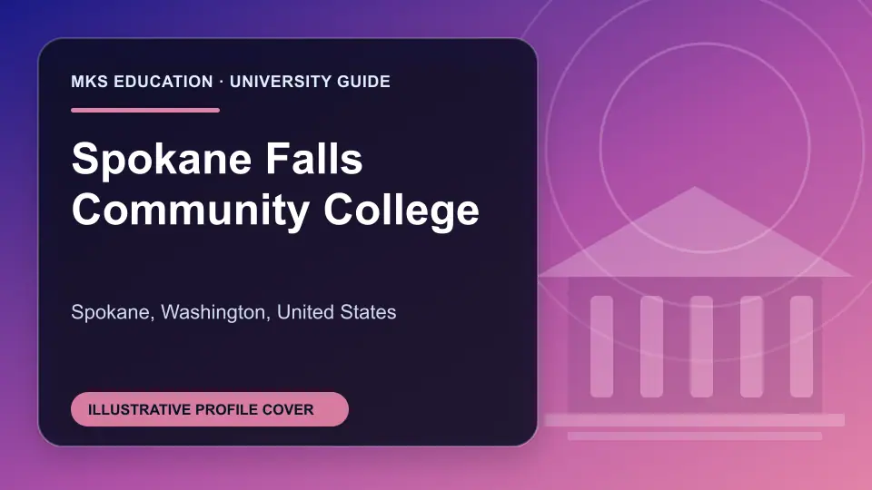 Illustrative MKS Education profile cover for Spokane Falls Community College in the USA