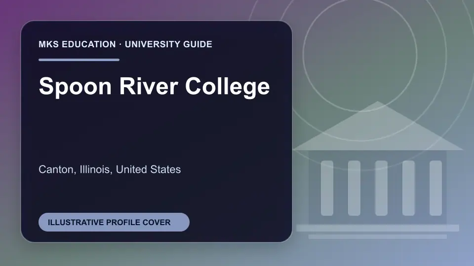 Illustrative MKS Education profile cover for Spoon River College in the USA