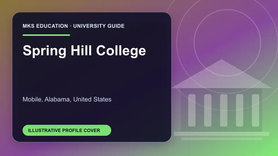 Illustrative MKS Education profile cover for Spring Hill College in the USA