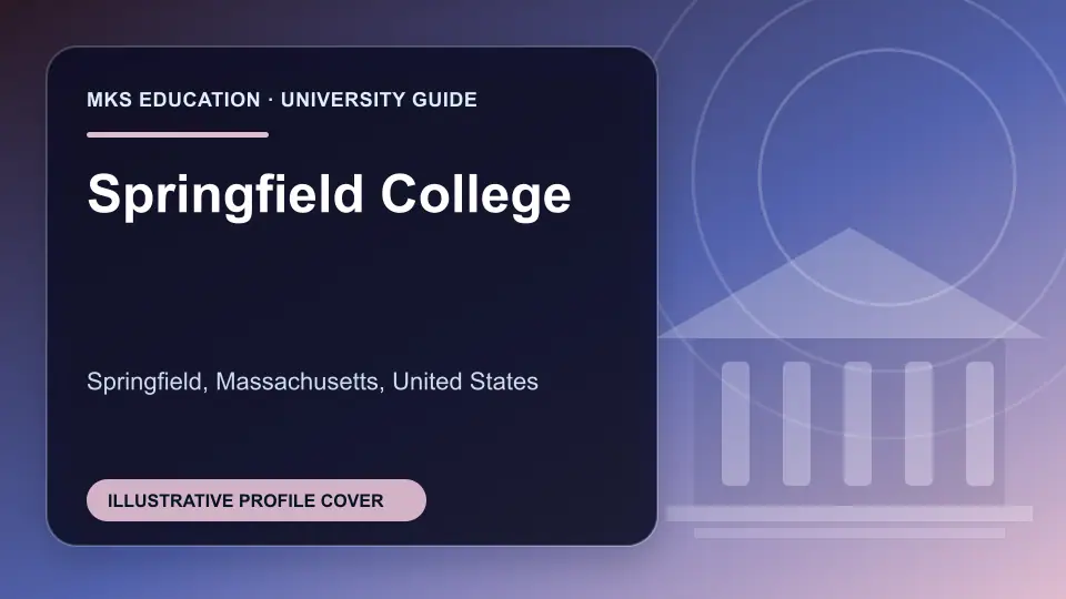 Illustrative MKS Education profile cover for Springfield College in the USA