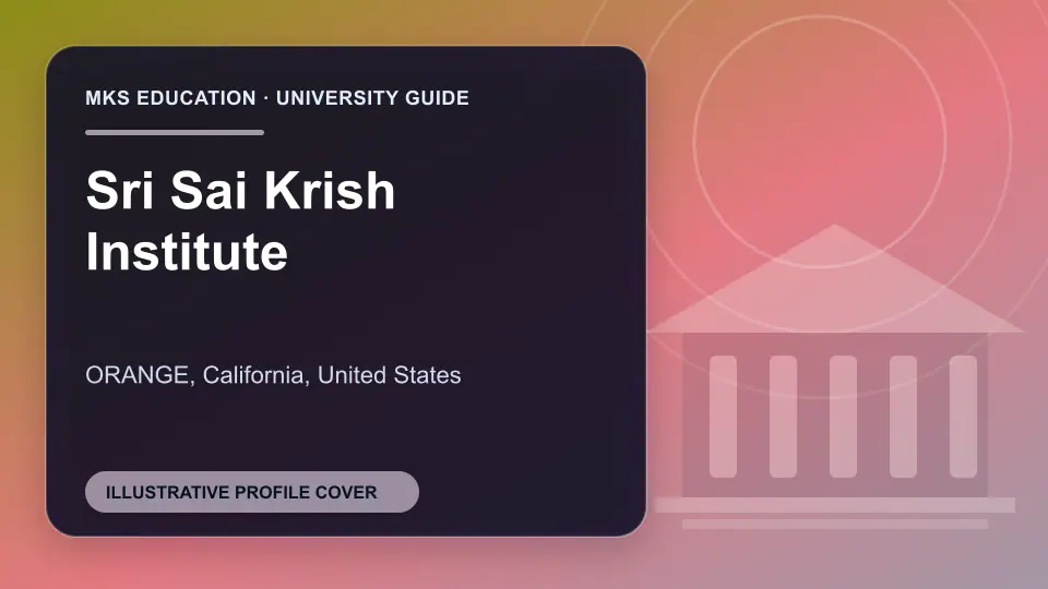 Illustrative MKS Education profile cover for Sri Sai Krish Institute in the USA