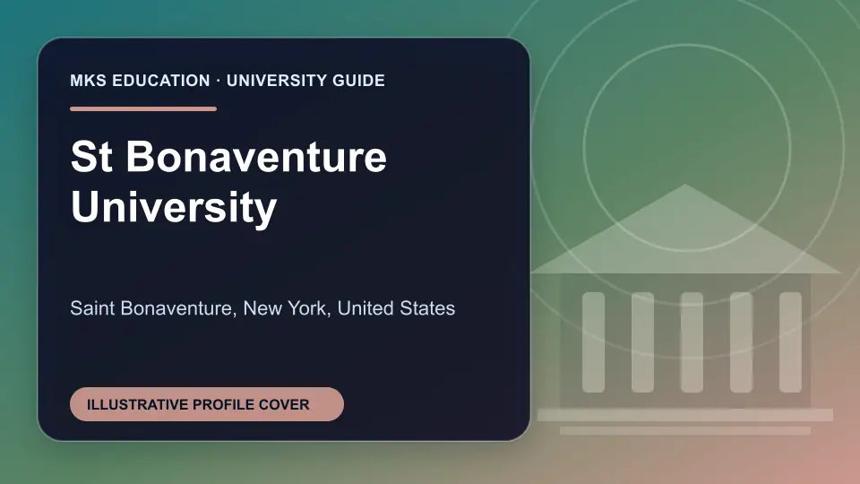 Illustrative MKS Education profile cover for St Bonaventure University in the USA