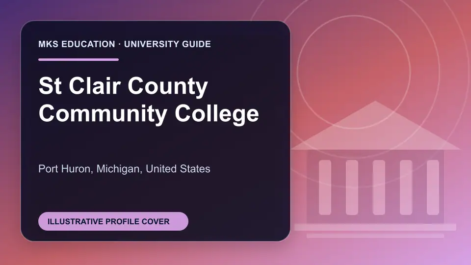 Illustrative MKS Education profile cover for St Clair County Community College in the USA