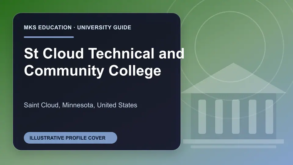 Illustrative MKS Education profile cover for St Cloud Technical and Community College in the USA