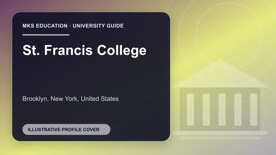 Illustrative MKS Education profile cover for St. Francis College in the USA