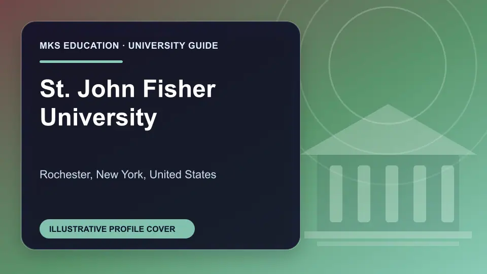 Illustrative MKS Education profile cover for St. John Fisher University in the USA