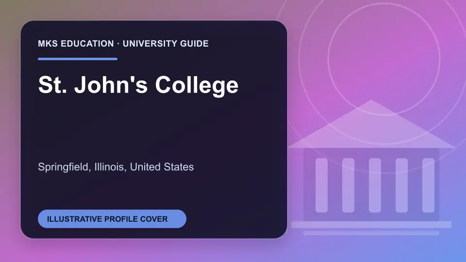 Illustrative MKS Education profile cover for St. John's College in the USA