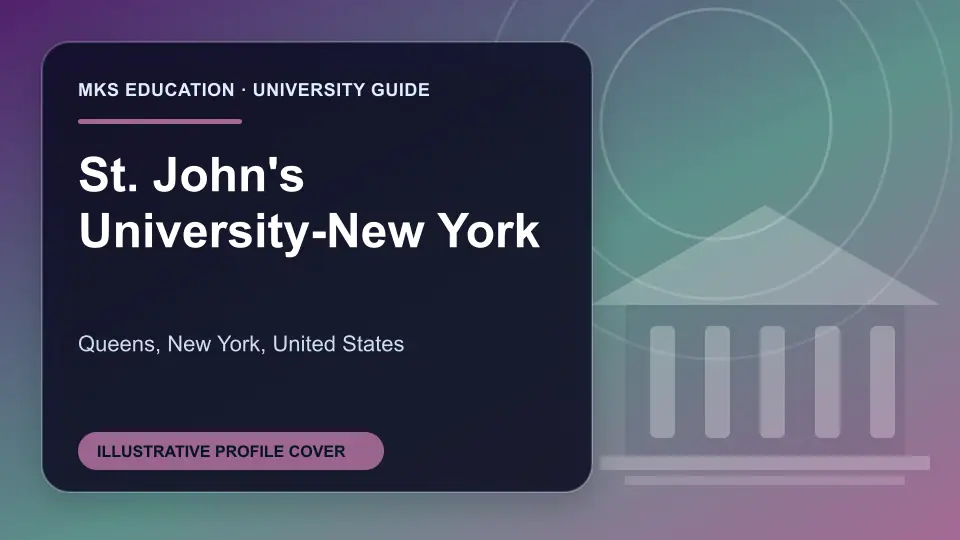 Illustrative MKS Education profile cover for St. John's University-New York in the USA