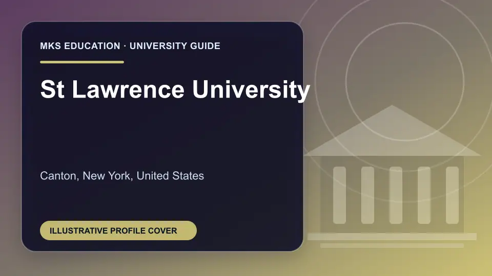 Illustrative MKS Education profile cover for St Lawrence University in the USA