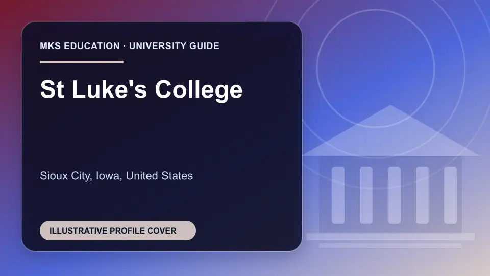 Illustrative MKS Education profile cover for St Luke's College in the USA