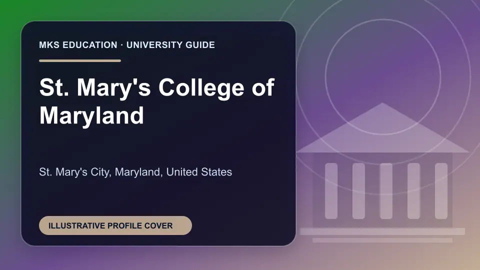 Illustrative MKS Education profile cover for St. Mary's College of Maryland in the USA