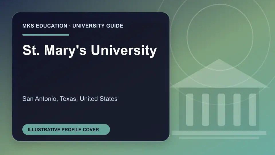 Illustrative MKS Education profile cover for St. Mary's University in the USA