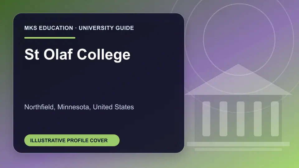 Illustrative MKS Education profile cover for St Olaf College in the USA