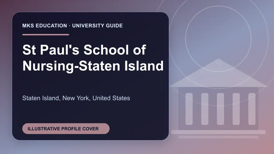 Illustrative MKS Education profile cover for St Paul's School of Nursing-Staten Island in the USA