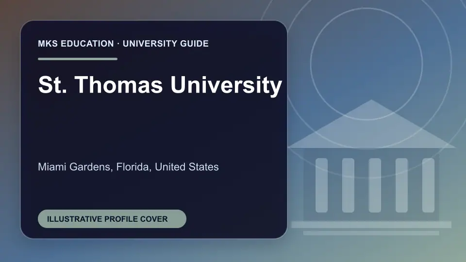 Illustrative MKS Education profile cover for St. Thomas University in the USA