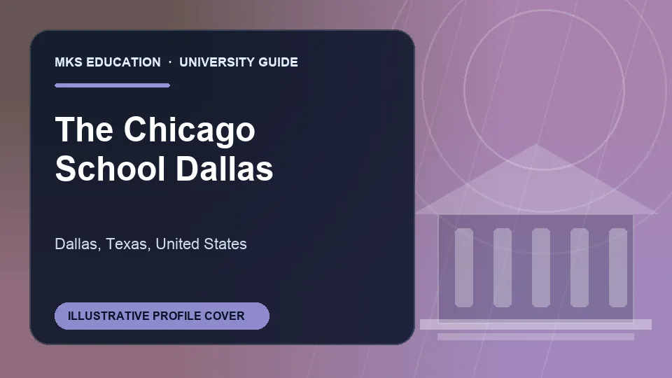 Illustrative MKS Education profile cover for The Chicago School u2013 Dallas Campus in the USA