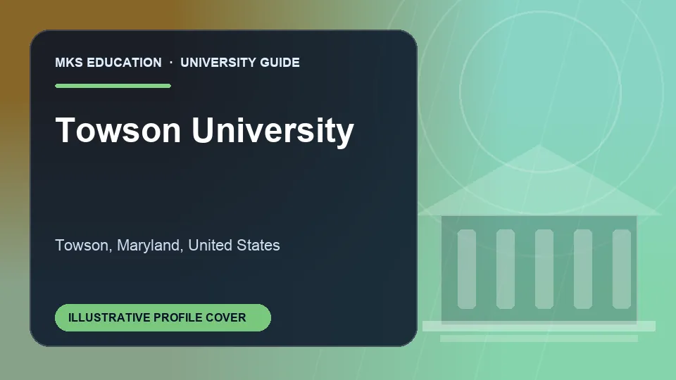 Illustrative MKS Education profile cover for Towson University in the USA