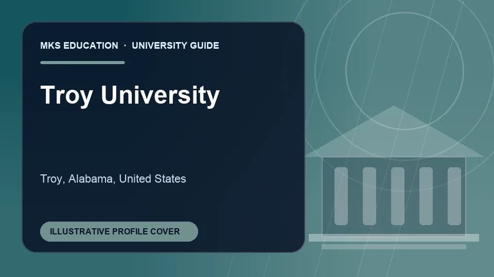 Illustrative MKS Education profile cover for Troy University in United States