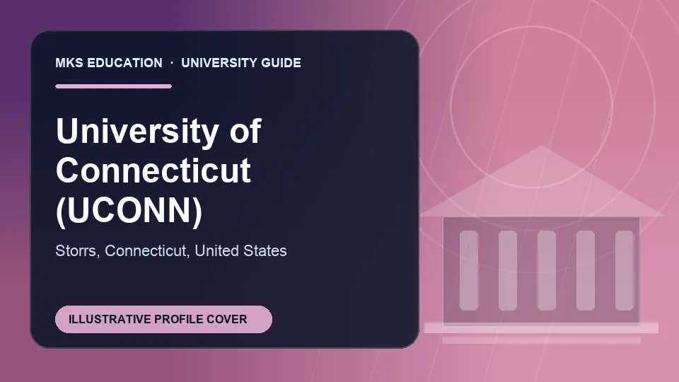 Illustrative MKS Education profile cover for University of Connecticut (UCONN) in United States