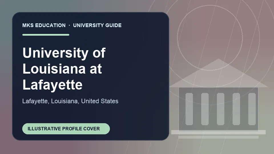 Illustrative MKS Education profile cover for University of Louisiana at Lafayette in United States
