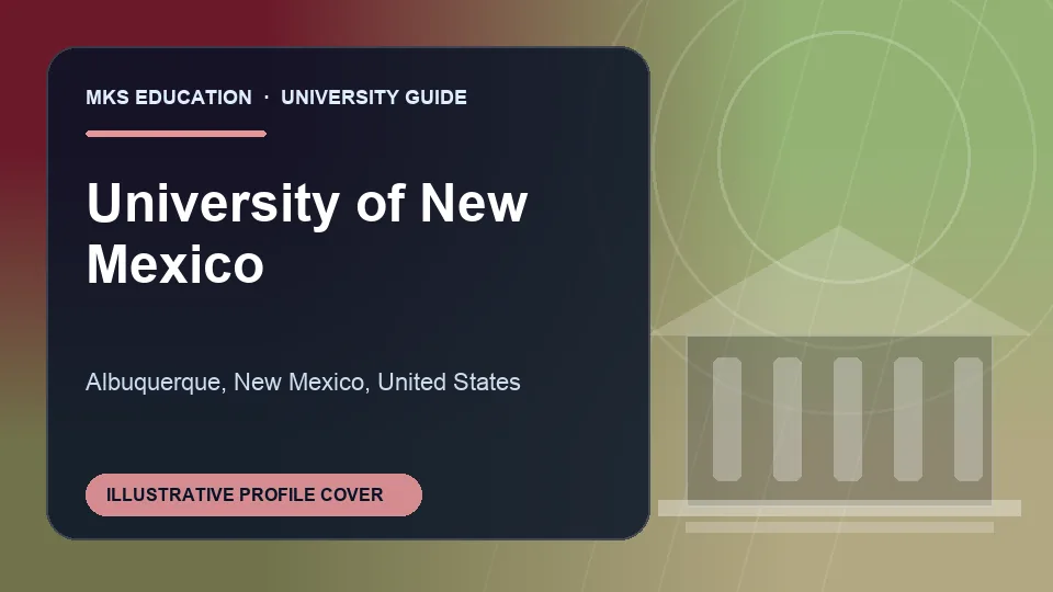 Illustrative MKS Education profile cover for University of New Mexico in United States