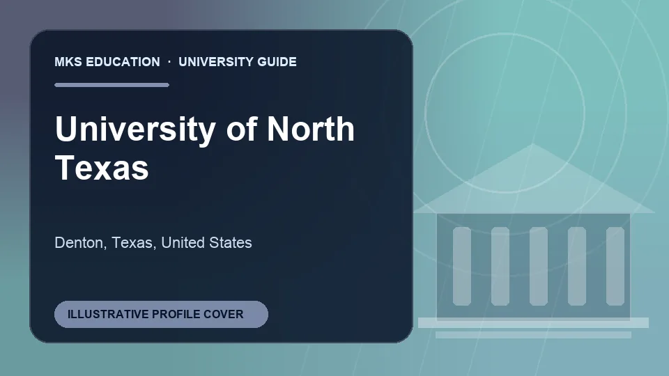 Illustrative MKS Education profile cover for University of North Texas in United States