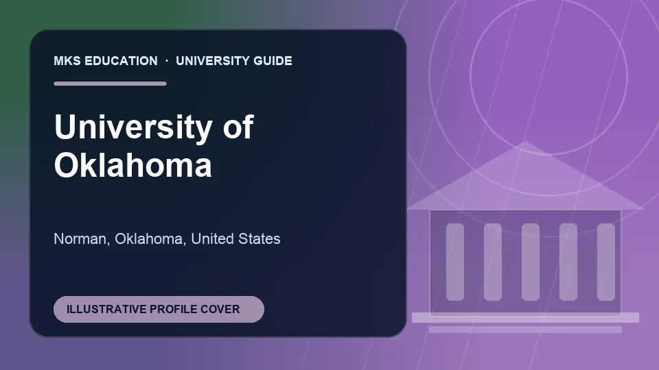 Illustrative MKS Education profile cover for University of Oklahoma in the USA