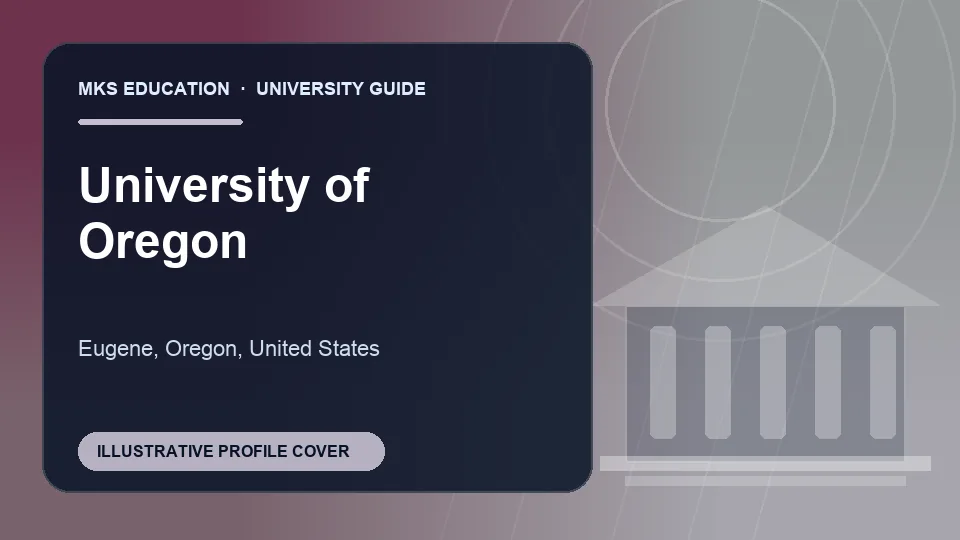 Illustrative MKS Education profile cover for University of Oregon in the USA