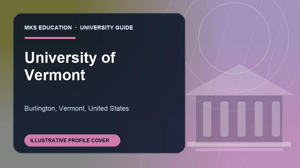 Illustrative MKS Education profile cover for University of Vermont in United States