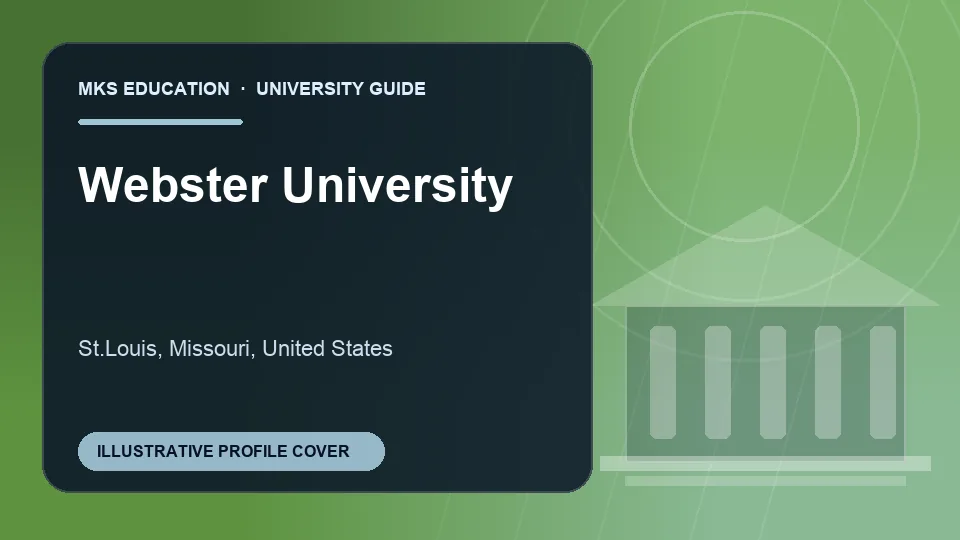 Illustrative MKS Education profile cover for Webster University in United States
