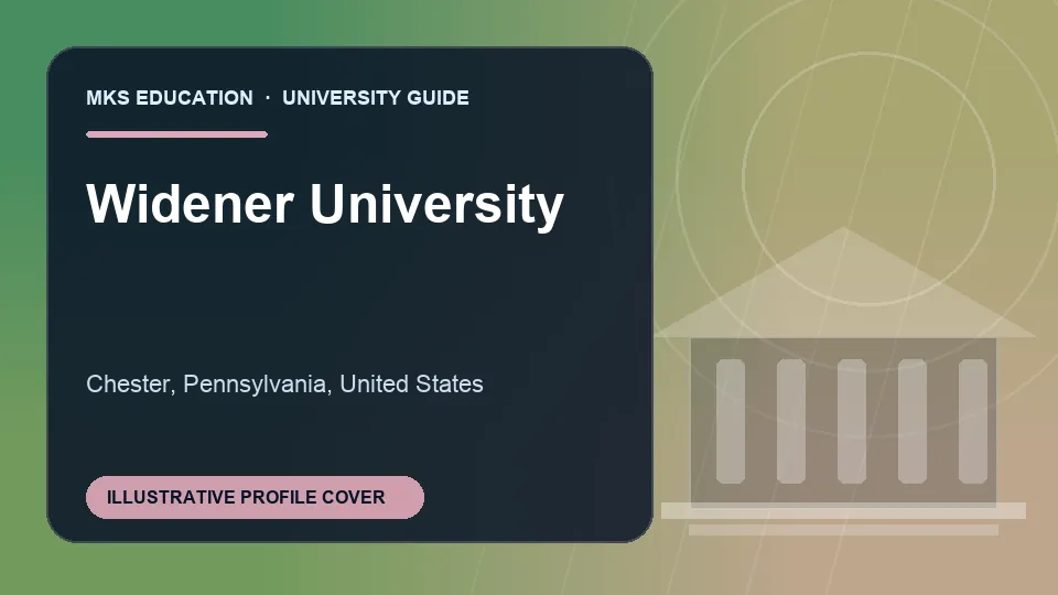 Illustrative MKS Education profile cover for Widener University in the USA