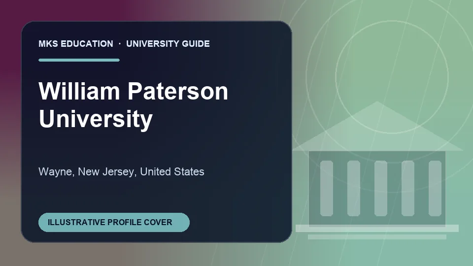 Illustrative MKS Education profile cover for William Paterson University in the USA