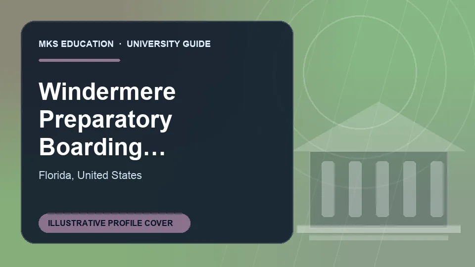 Illustrative MKS Education profile cover for Windermere Preparatory School in the USA