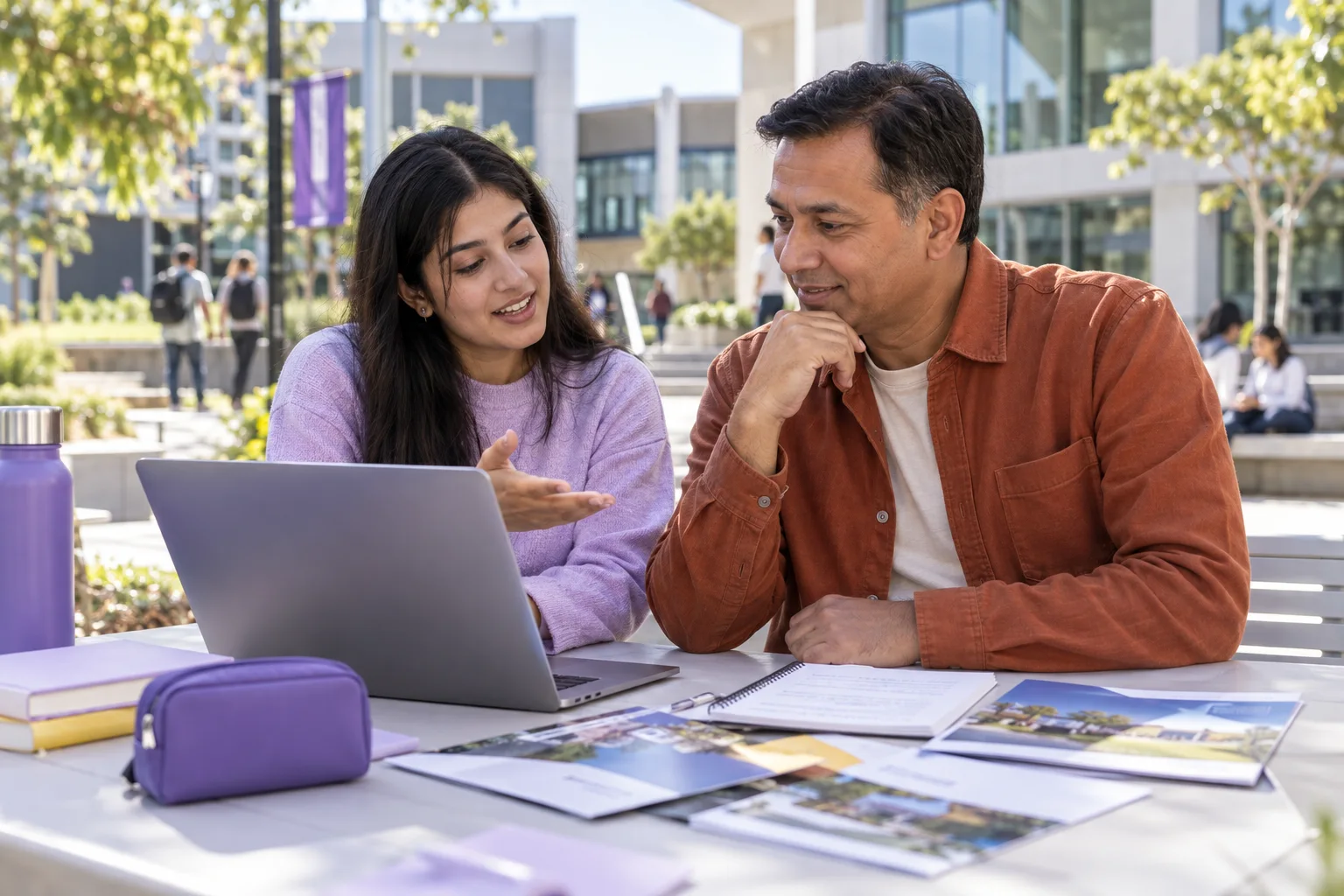 Nepali student comparing Australian university courses and intake options using a laptop and notebook